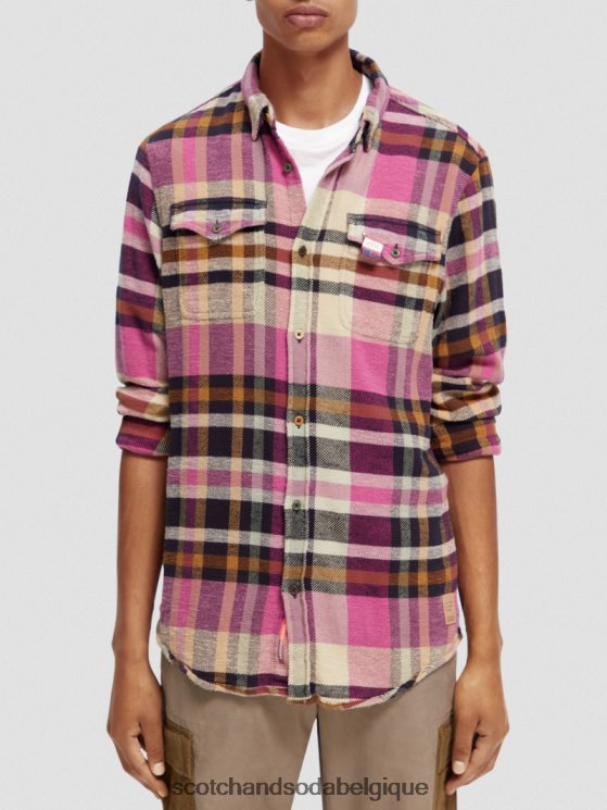 vêtements Scotch & Soda chemise en flanelle brossée coupe classique- Scotch and Soda Namur combiner un 6BZRBF337