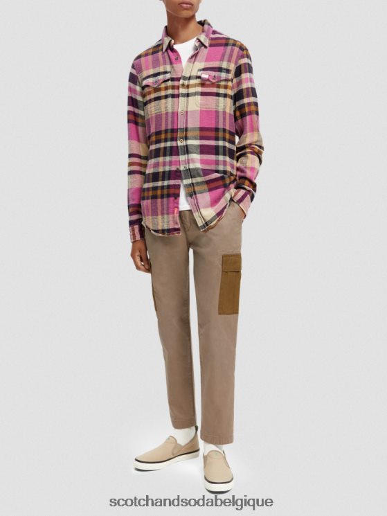vêtements Scotch & Soda chemise en flanelle brossée coupe classique- Scotch and Soda Namur combiner un 6BZRBF337
