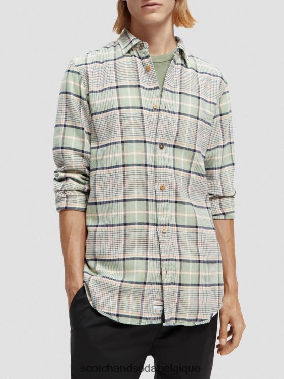 vêtements Scotch & Soda chemise en flanelle à carreaux coupe classique- Scotch and Soda Bruxelles combo b 6BZRBF300