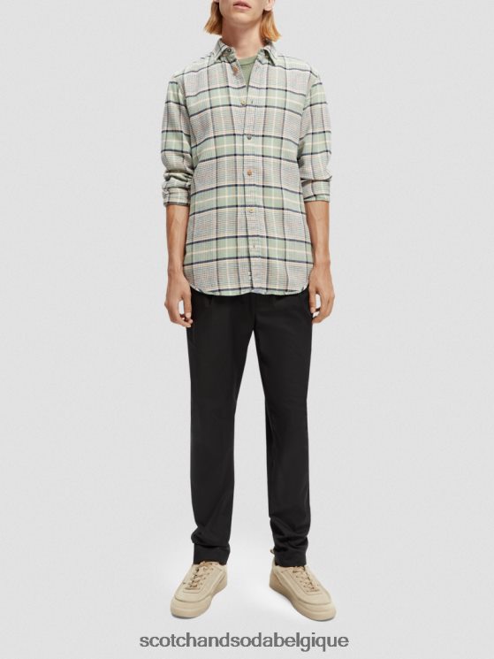 vêtements Scotch & Soda chemise en flanelle à carreaux coupe classique- Scotch and Soda Bruxelles combo b 6BZRBF300