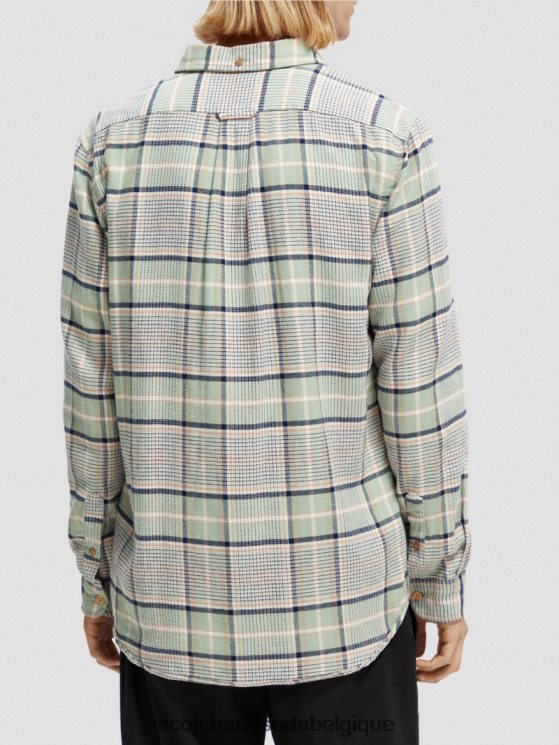 vêtements Scotch & Soda chemise en flanelle à carreaux coupe classique- Scotch and Soda Bruxelles combo b 6BZRBF300