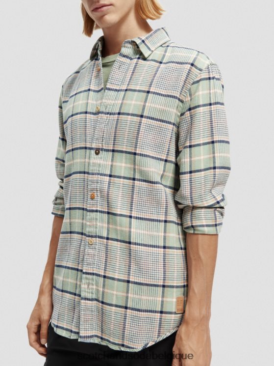 vêtements Scotch & Soda chemise en flanelle à carreaux coupe classique- Scotch and Soda Bruxelles combo b 6BZRBF300