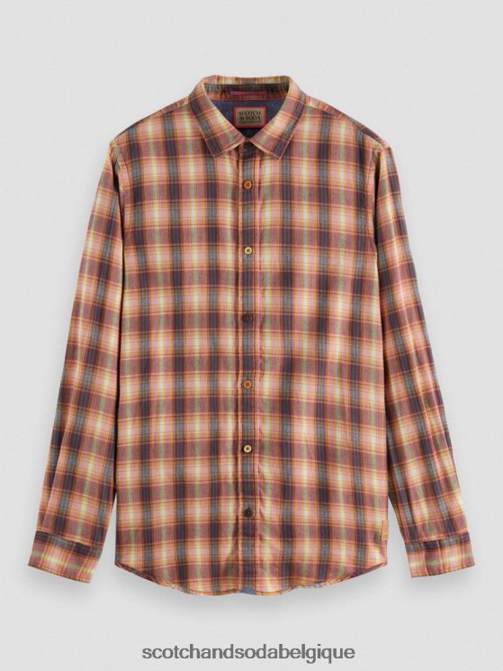 vêtements Scotch & Soda chemise en flanelle à carreaux coupe classique- Scotch and Soda Namur combiner un 6BZRBF301