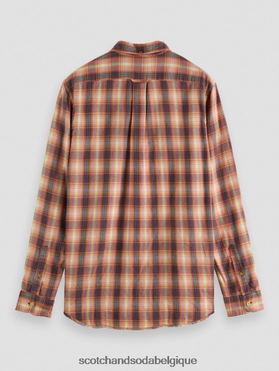 vêtements Scotch & Soda chemise en flanelle à carreaux coupe classique- Scotch and Soda Namur combiner un 6BZRBF301