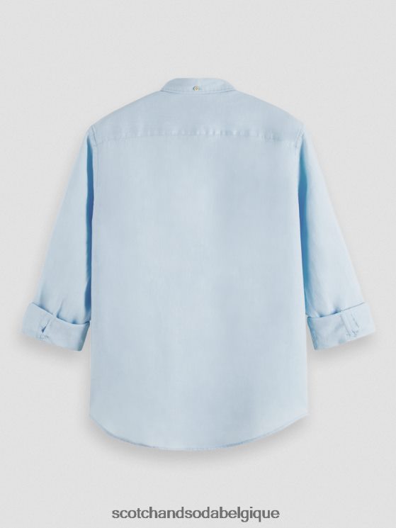 vêtements Scotch & Soda chemise en lin avec ajustements aux manches- Scotch and Soda shop online ciel 6BZRBF287