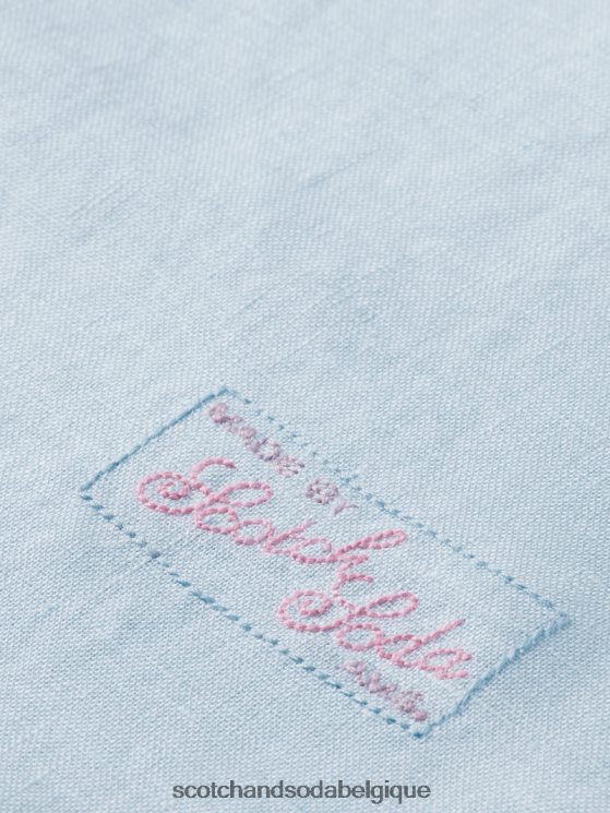 vêtements Scotch & Soda chemise en lin avec ajustements aux manches- Scotch and Soda shop online ciel 6BZRBF287
