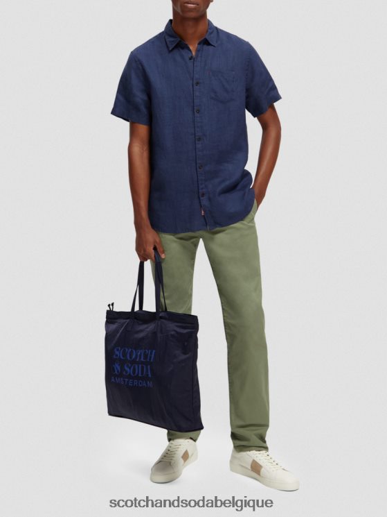 vêtements Scotch & Soda chemise en lin à poches courtes- Scotch and Soda femme marin 6BZRBF338