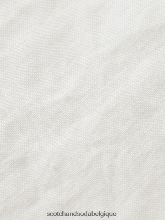 vêtements Scotch & Soda chemise en lin à poches courtes- Scotch and Soda parfum blanc 6BZRBF340