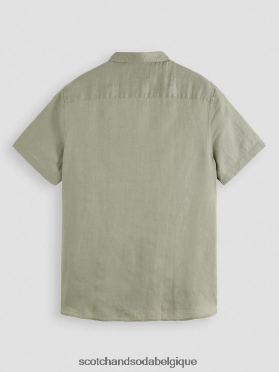 vêtements Scotch & Soda chemise en lin à poches courtes- Scotch and Soda shop online armée 6BZRBF341