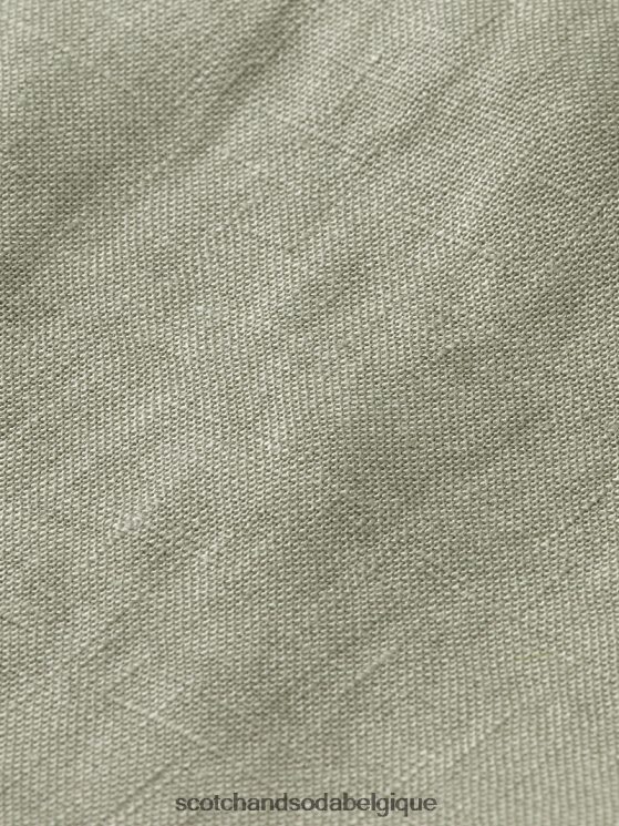 vêtements Scotch & Soda chemise en lin à poches courtes- Scotch and Soda shop online armée 6BZRBF341