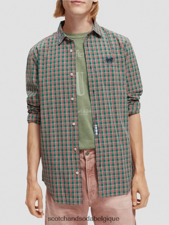 vêtements Scotch & Soda chemise en popeline de coton biologique à carreaux- Scotch and Soda outlet combiner un 6BZRBF316