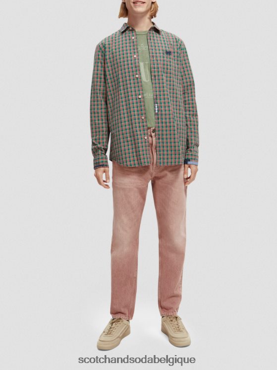 vêtements Scotch & Soda chemise en popeline de coton biologique à carreaux- Scotch and Soda outlet combiner un 6BZRBF316