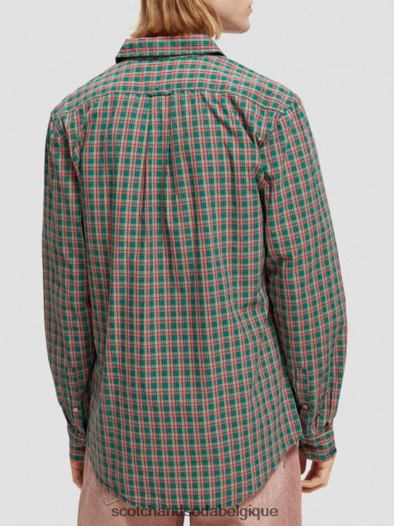vêtements Scotch & Soda chemise en popeline de coton biologique à carreaux- Scotch and Soda outlet combiner un 6BZRBF316