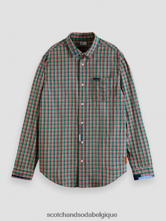vêtements Scotch & Soda chemise en popeline de coton biologique à carreaux- Scotch and Soda outlet combiner un 6BZRBF316