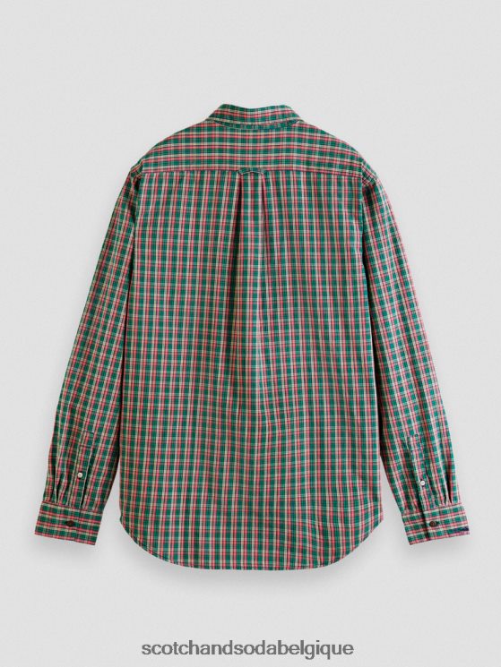 vêtements Scotch & Soda chemise en popeline de coton biologique à carreaux- Scotch and Soda outlet combiner un 6BZRBF316