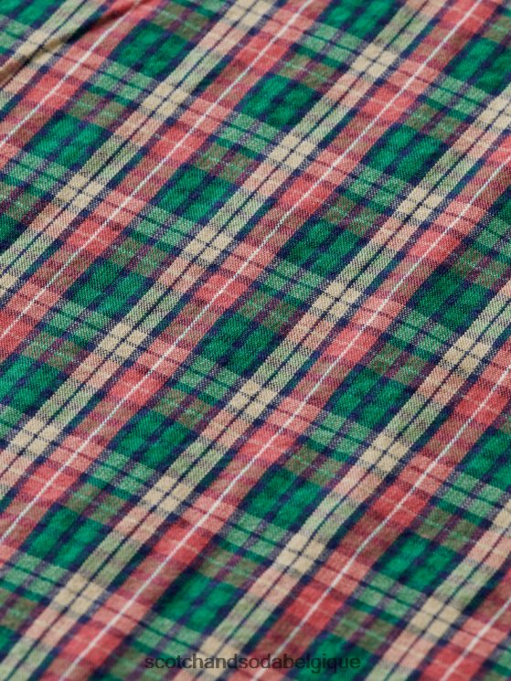 vêtements Scotch & Soda chemise en popeline de coton biologique à carreaux- Scotch and Soda outlet combiner un 6BZRBF316