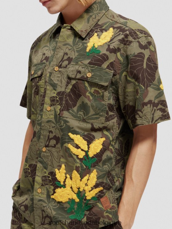 vêtements Scotch & Soda chemise en sergé imprimé à broderies- Scotch and Soda Namur camouflage floral 6BZRBF328