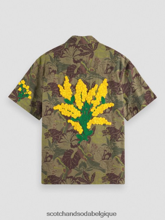vêtements Scotch & Soda chemise en sergé imprimé à broderies- Scotch and Soda Namur camouflage floral 6BZRBF328