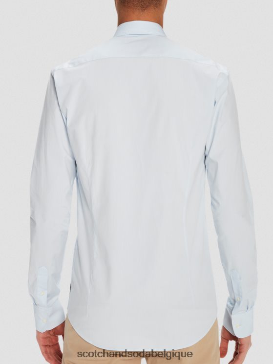vêtements Scotch & Soda chemise extensible classique | coupe slim- Scotch and Soda Bruxelles bleu 6BZRBF318
