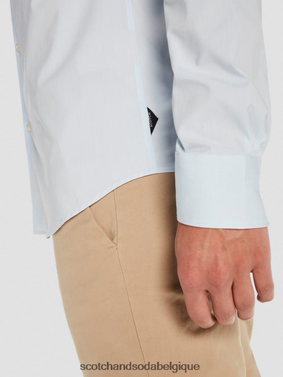 vêtements Scotch & Soda chemise extensible classique | coupe slim- Scotch and Soda Bruxelles bleu 6BZRBF318