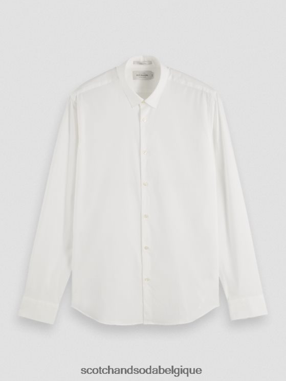 vêtements Scotch & Soda chemise extensible classique | coupe slim- Scotch and Soda Liﾨﾨge blanc 6BZRBF321