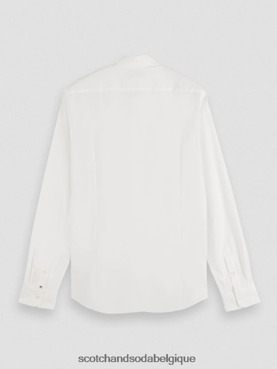 vêtements Scotch & Soda chemise extensible classique | coupe slim- Scotch and Soda Liﾨﾨge blanc 6BZRBF321