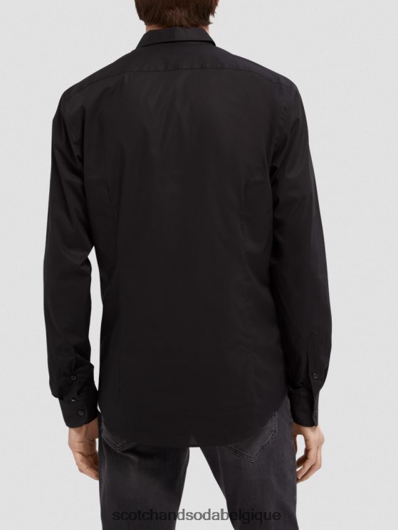 vêtements Scotch & Soda chemise extensible classique | coupe slim- Scotch and Soda Namur noir 6BZRBF319