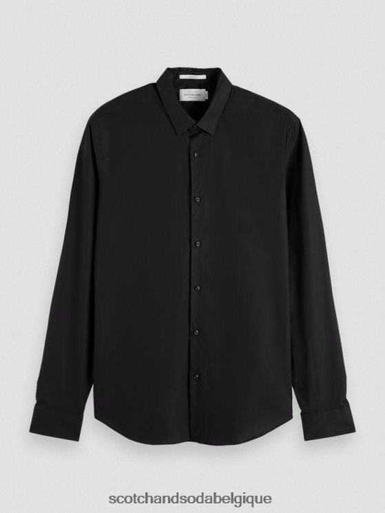 vêtements Scotch & Soda chemise extensible classique | coupe slim- Scotch and Soda Namur noir 6BZRBF319