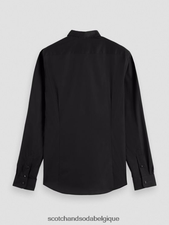 vêtements Scotch & Soda chemise extensible classique | coupe slim- Scotch and Soda Namur noir 6BZRBF319
