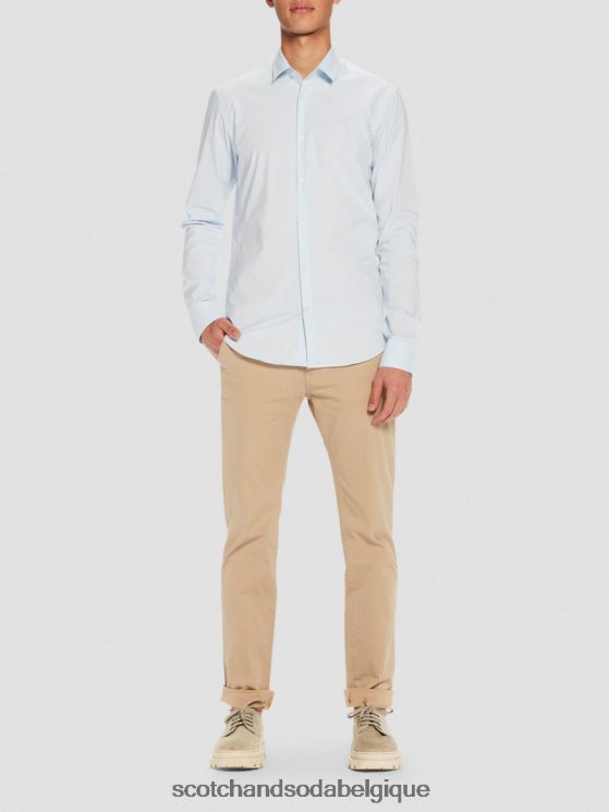vêtements Scotch & Soda chemise extensible classique | coupe slim- Scotch and Soda shop online bleu 6BZRBF323