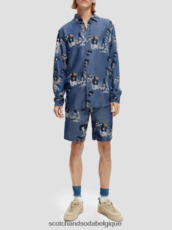 vêtements Scotch & Soda chemise imprimée coupe classique- Scotch and Soda Belgique combiner un 6BZRBF308