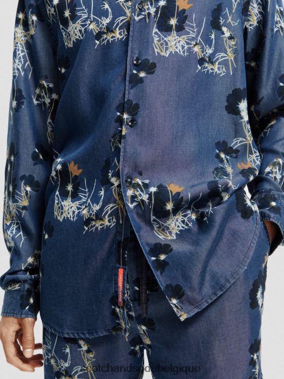 vêtements Scotch & Soda chemise imprimée coupe classique- Scotch and Soda Belgique combiner un 6BZRBF308