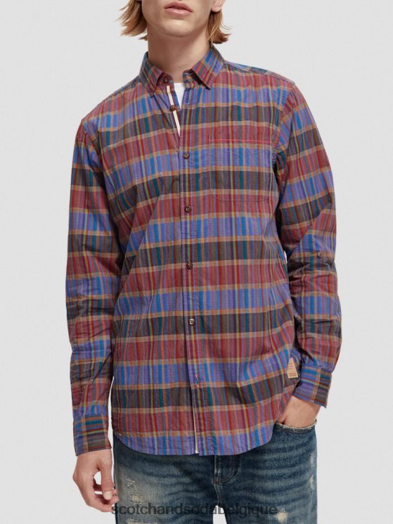 vêtements Scotch & Soda chemise légère à carreaux coupe classique- Scotch and Soda Belgique combinaison c 6BZRBF299