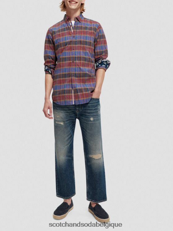 vêtements Scotch & Soda chemise légère à carreaux coupe classique- Scotch and Soda Belgique combinaison c 6BZRBF299