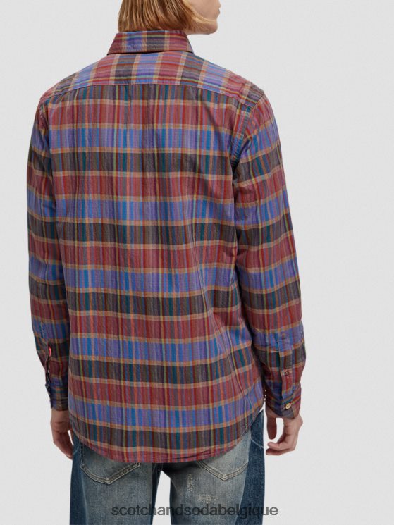 vêtements Scotch & Soda chemise légère à carreaux coupe classique- Scotch and Soda Belgique combinaison c 6BZRBF299