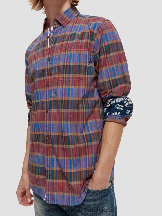 vêtements Scotch & Soda chemise légère à carreaux coupe classique- Scotch and Soda Belgique combinaison c 6BZRBF299