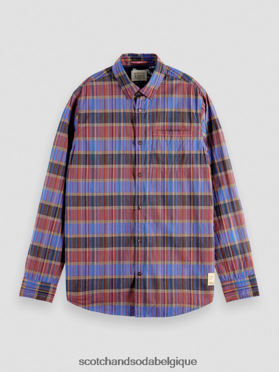 vêtements Scotch & Soda chemise légère à carreaux coupe classique- Scotch and Soda Belgique combinaison c 6BZRBF299