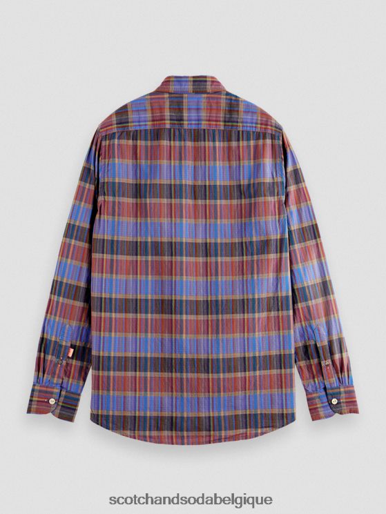 vêtements Scotch & Soda chemise légère à carreaux coupe classique- Scotch and Soda Belgique combinaison c 6BZRBF299
