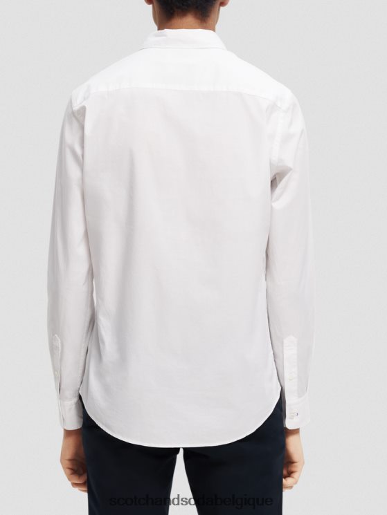 vêtements Scotch & Soda chemise slim bio essentielle- Scotch and Soda Namur blanc 6BZRBF310