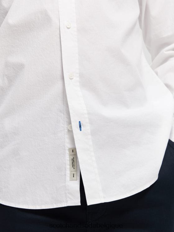 vêtements Scotch & Soda chemise slim bio essentielle- Scotch and Soda Namur blanc 6BZRBF310