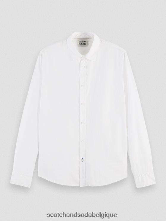 vêtements Scotch & Soda chemise slim bio essentielle- Scotch and Soda Namur blanc 6BZRBF310