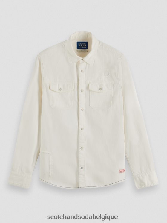 vêtements Scotch & Soda réparer une chemise en jean western détaillée- Scotch and Soda Namur blanc cassé 6BZRBF346