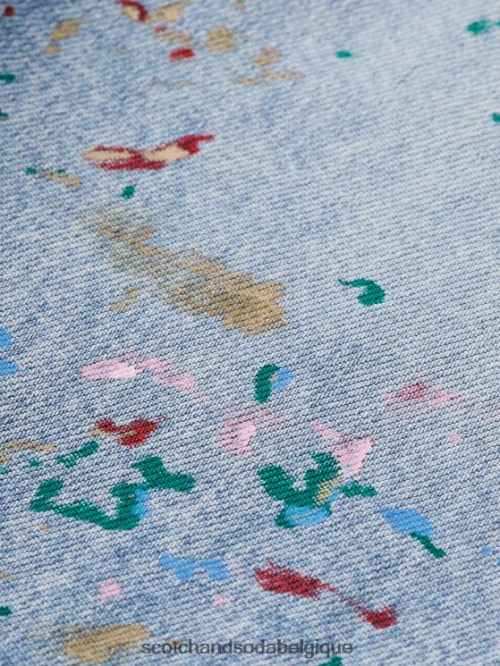 vêtements Scotch & Soda surchemise en jean à détails de peinture- Scotch and Soda parfum indigo lavé 6BZRBF313