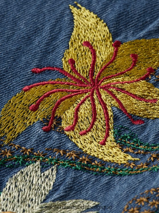 vêtements Scotch & Soda The Verve - Jean de travail brodé à jambe droite- Scotch and Soda outlet sable 6BZRBF586