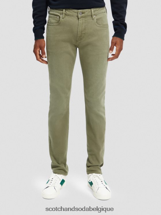 vêtements Scotch & Soda le jean teint en pièce coupe super slim- Scotch and Soda Liﾨﾨge vert militaire 6BZRBF582