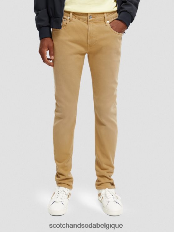 vêtements Scotch & Soda le jean teint en pièce coupe super slim- Scotch and Soda Namur sable 6BZRBF580