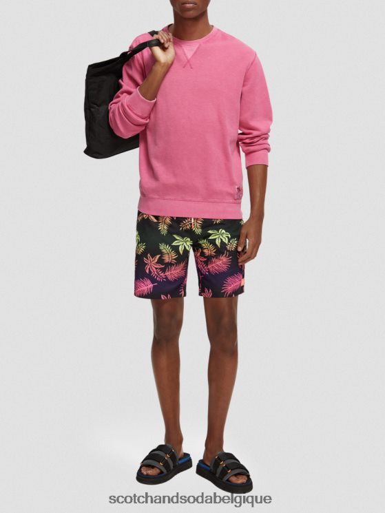 vêtements Scotch & Soda short de bain long imprimé- Scotch and Soda Belgique feuille dégradée aop 6BZRBF677