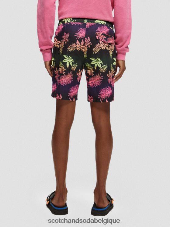 vêtements Scotch & Soda short de bain long imprimé- Scotch and Soda Belgique feuille dégradée aop 6BZRBF677