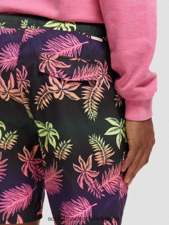 vêtements Scotch & Soda short de bain long imprimé- Scotch and Soda Belgique feuille dégradée aop 6BZRBF677