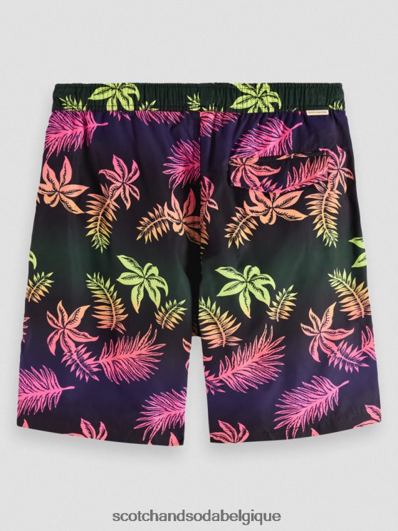 vêtements Scotch & Soda short de bain long imprimé- Scotch and Soda Belgique feuille dégradée aop 6BZRBF677